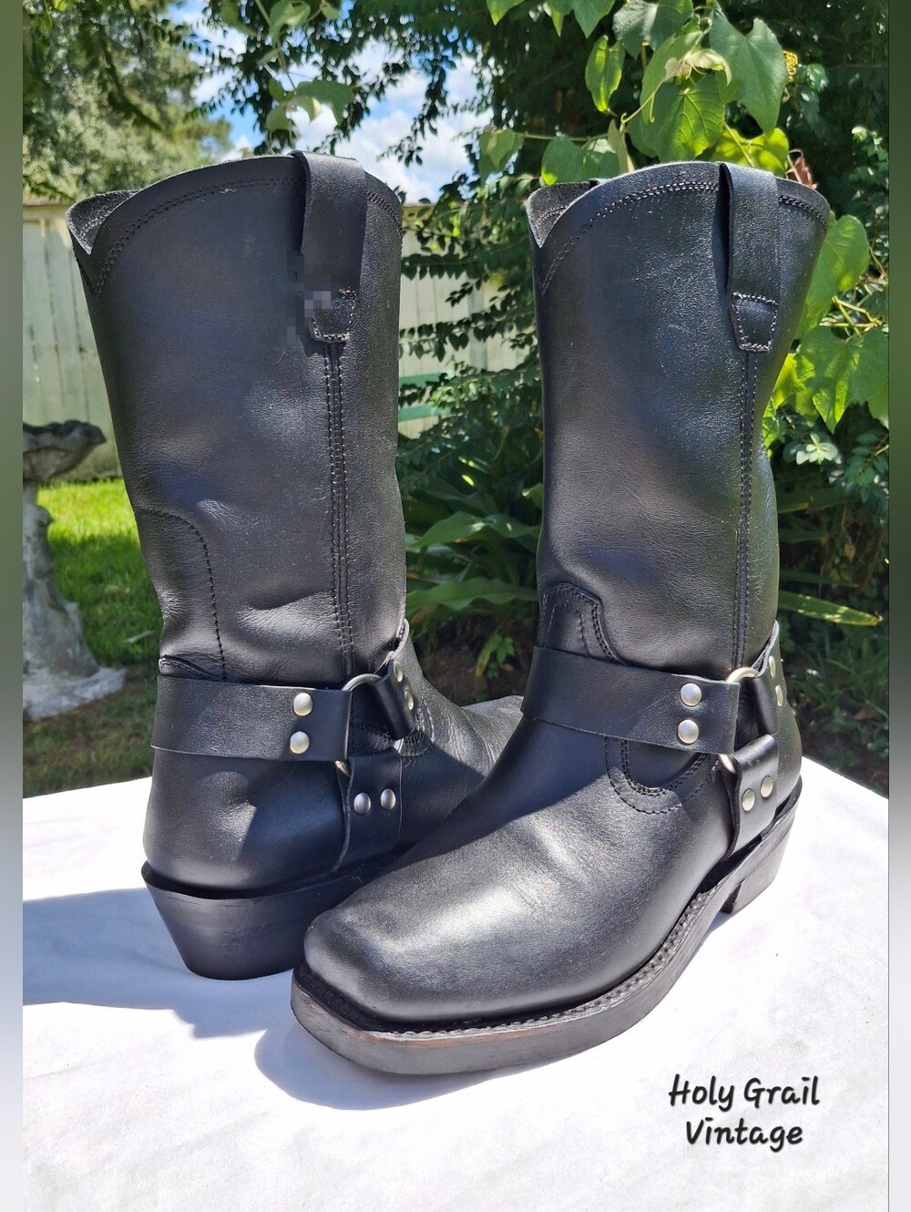 Classic Black Leather Engineer Boots - Men's